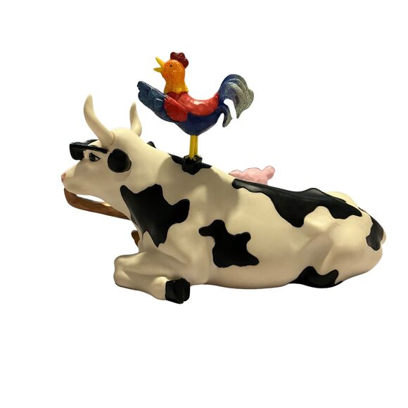 CowParade Mixed Plate Blues #9141 - 2001 Retired Collectible Figurine - Picture 3 of 7